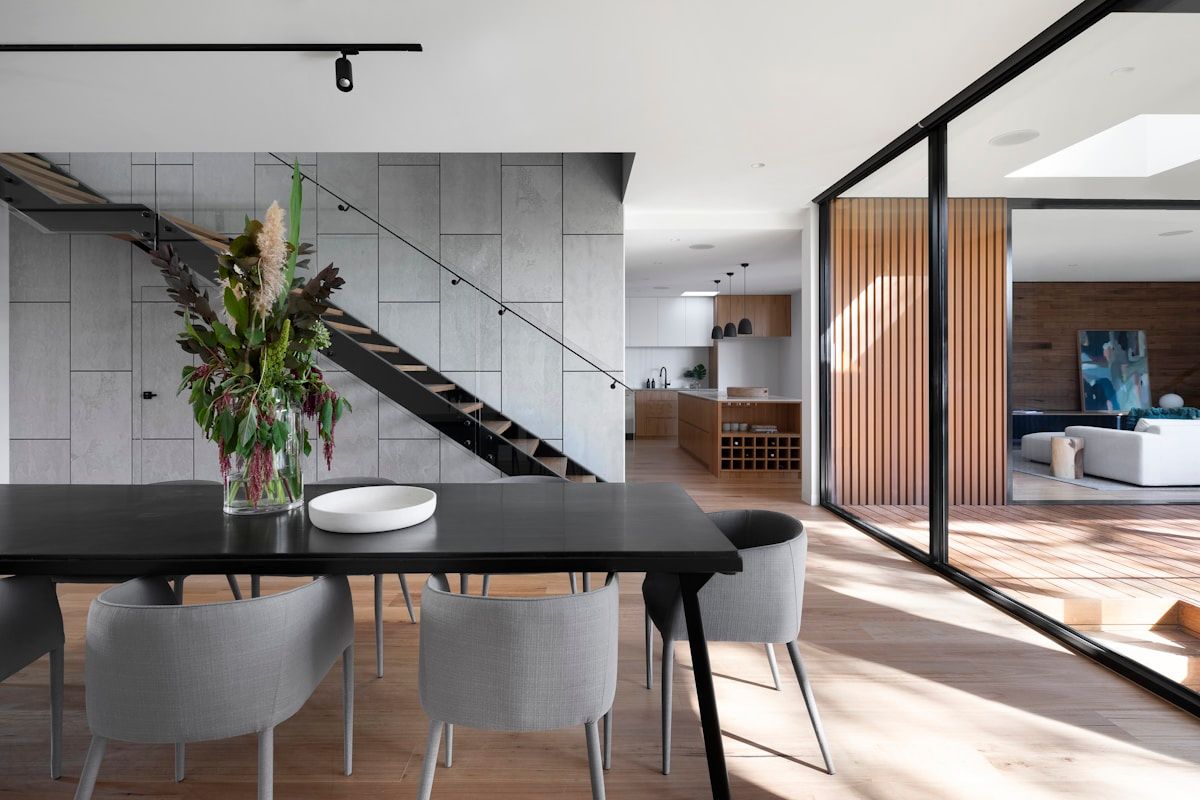 Modern home with warm wood and open living space